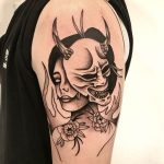 női koponya tetoválás, female skull tattoo