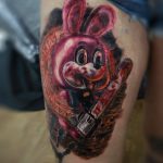 horror nyúl színes tetoválás, horror rabbit color tattoo