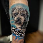 kutya színes tetoválás láb, dog colorful tattoo legs