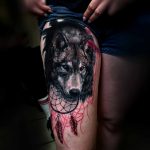 farkas portré tetoválás álomfogó, wolf portrait tattoo dream catcher