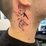 nyak tetoválás angyal, neck tattoo angel