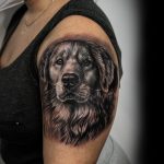 kutya portré tetoválás, dog portrait tattoo