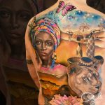 Afrika teli hát tetoválás 1, Africa full back tattoo 1