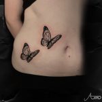 pillangó fekete fehér tetoválás 2, butterfly black white tattoo 2