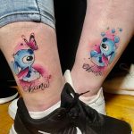 stitch mesefigura páros tetoválás, stitch fairy tale couple tattoo