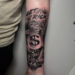 pénz gazdagság dollár fekete fehér tetoválás, money wealth dollar black and white tattoo