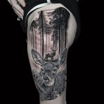 őz szarvas erdő állat fekete fehér reál tetoválás, deer deer forest animal black and white real tattoo