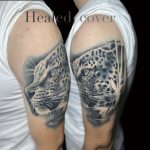 nagymacska leopárd geoárd vadvilág realisztikus tetoválás, big cat leopard geoard wildlife realistic tattoo